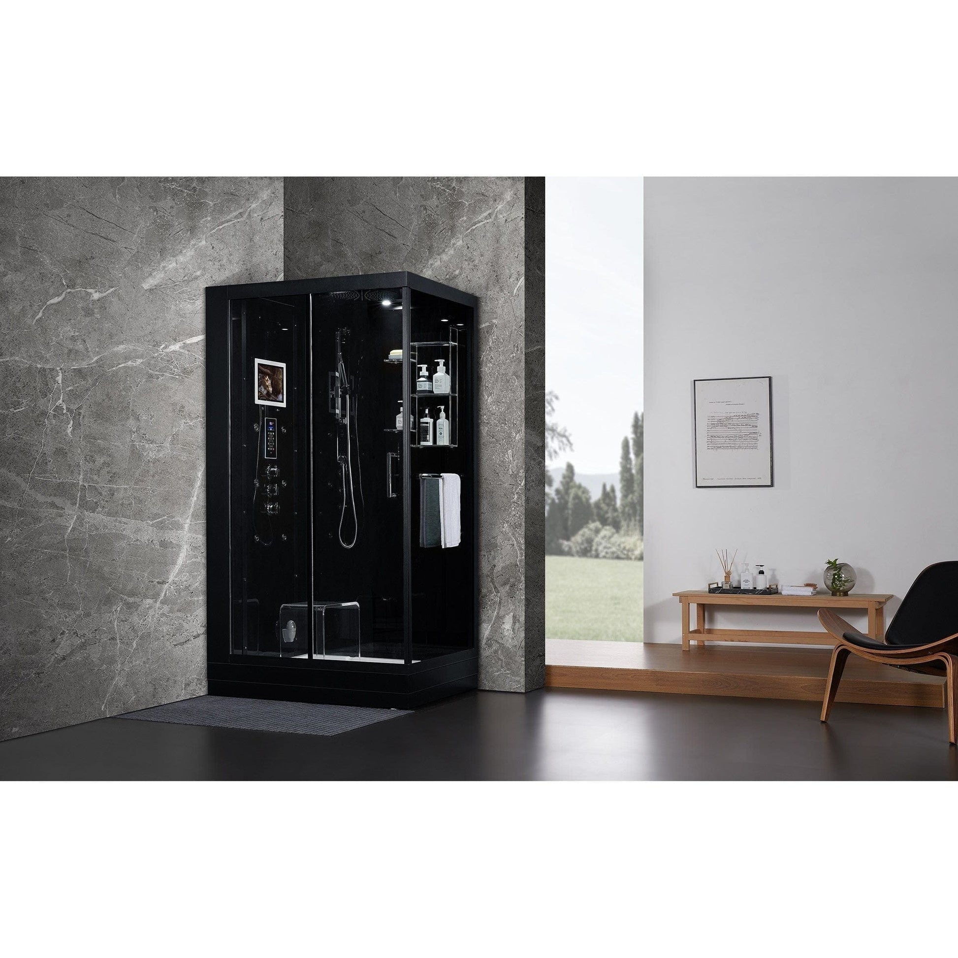 maya bath Platinum Lucca Steam Shower - Black