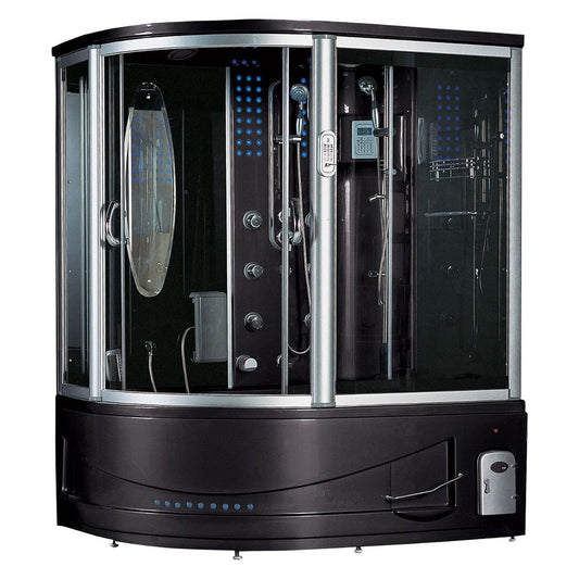 maya bath Platinum Siena Steam Shower - Black