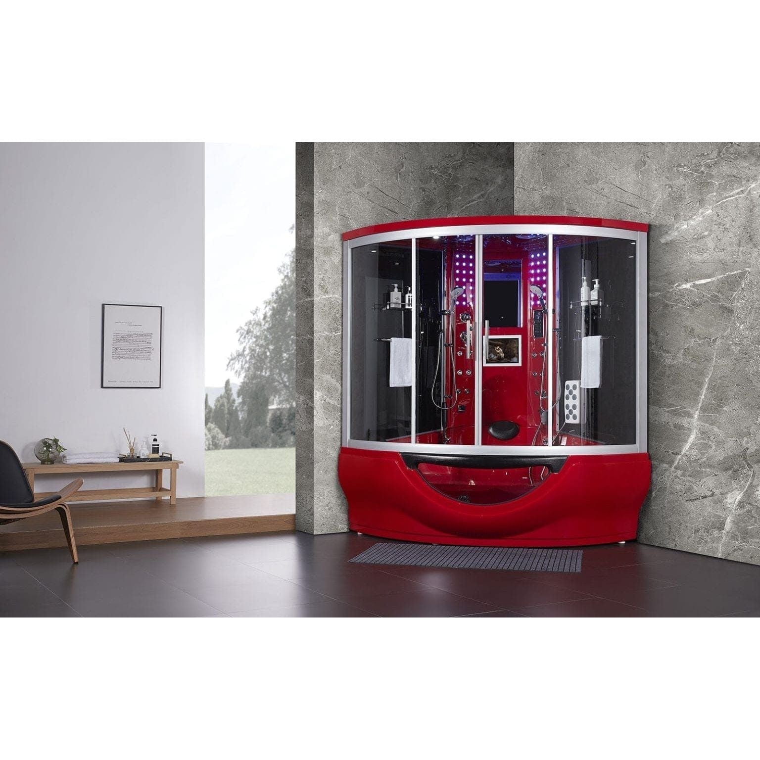 maya bath Platinum Superior Steam Shower - Red