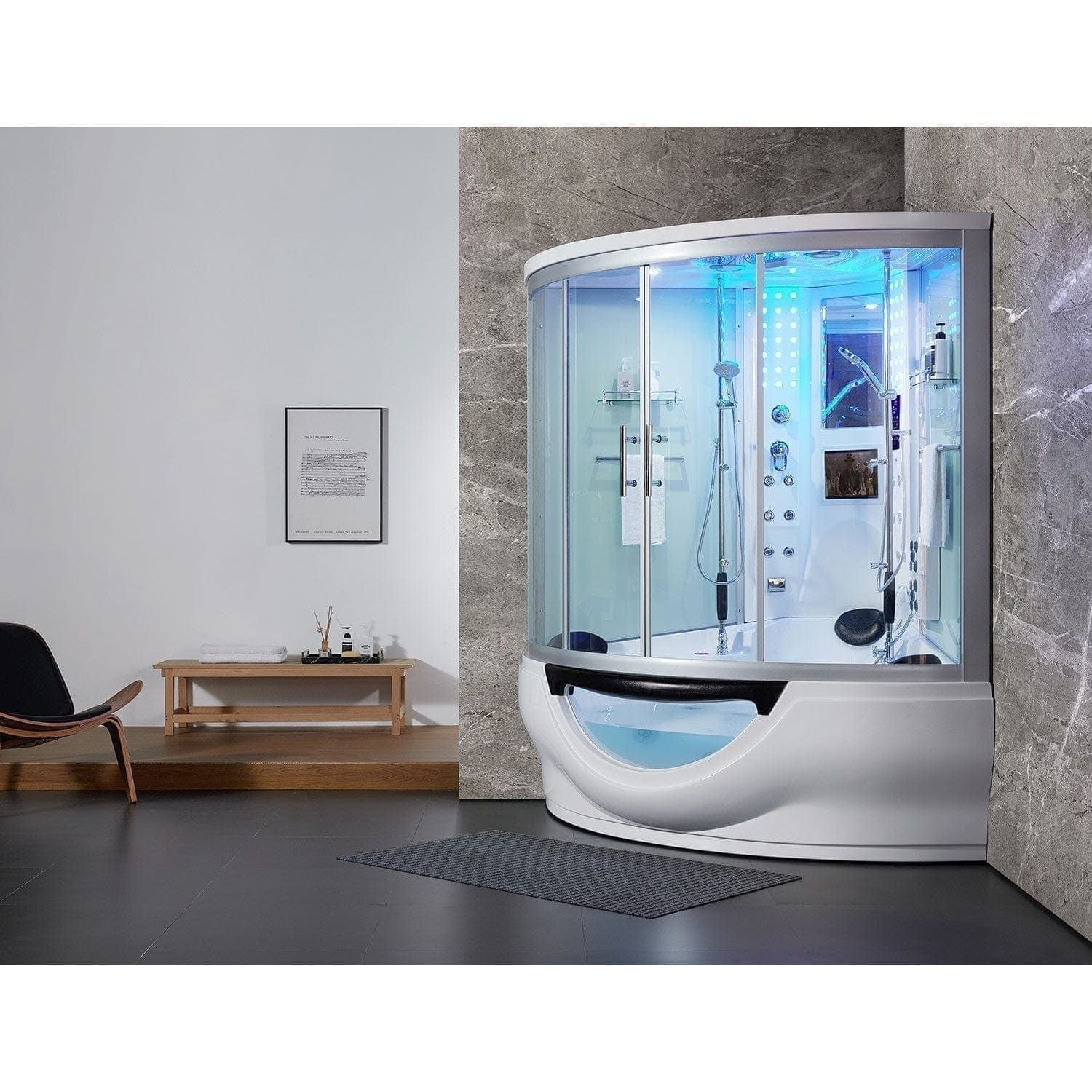 maya bath Platinum Superior Steam Shower - White