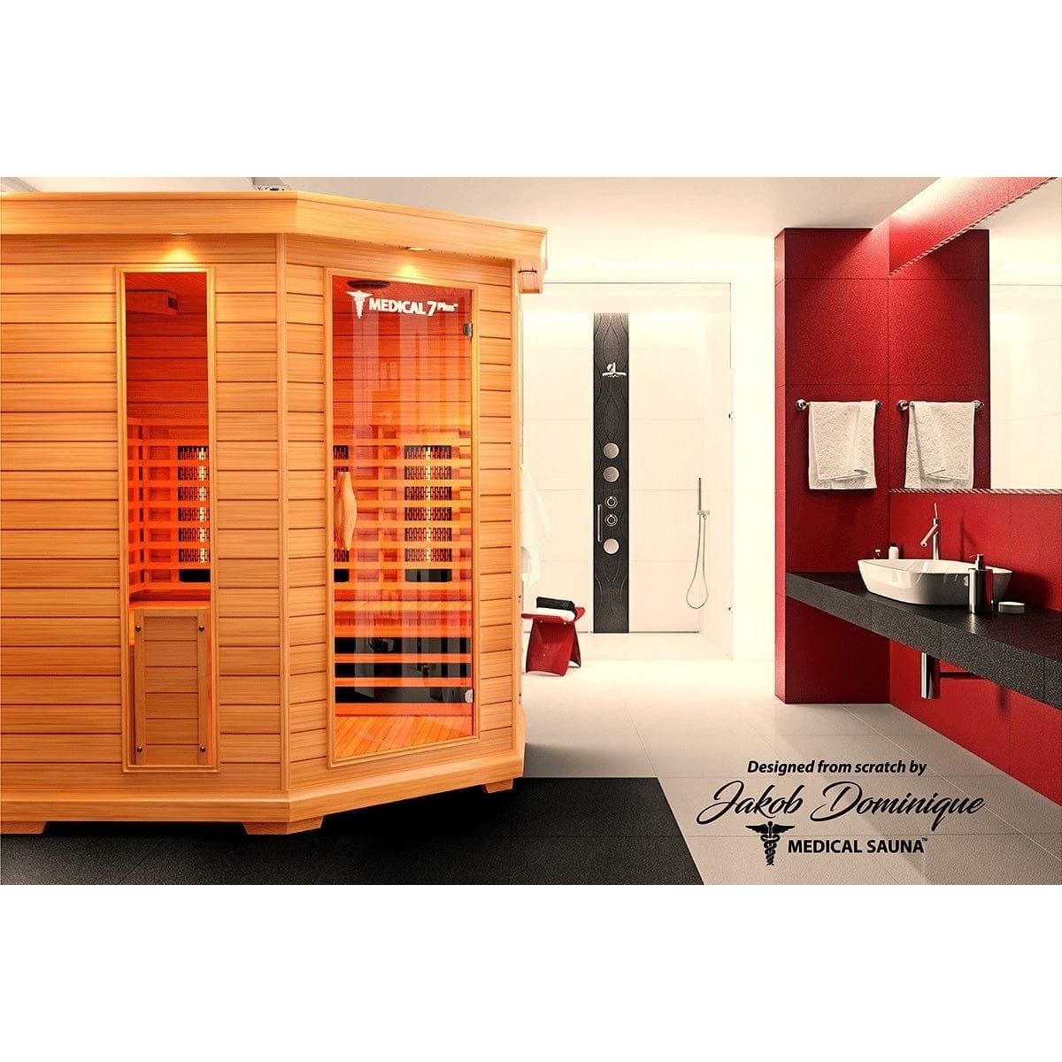 Medical Saunas Medical 7 Infrared Sauna Corner Unit - Red Light Therapy Included