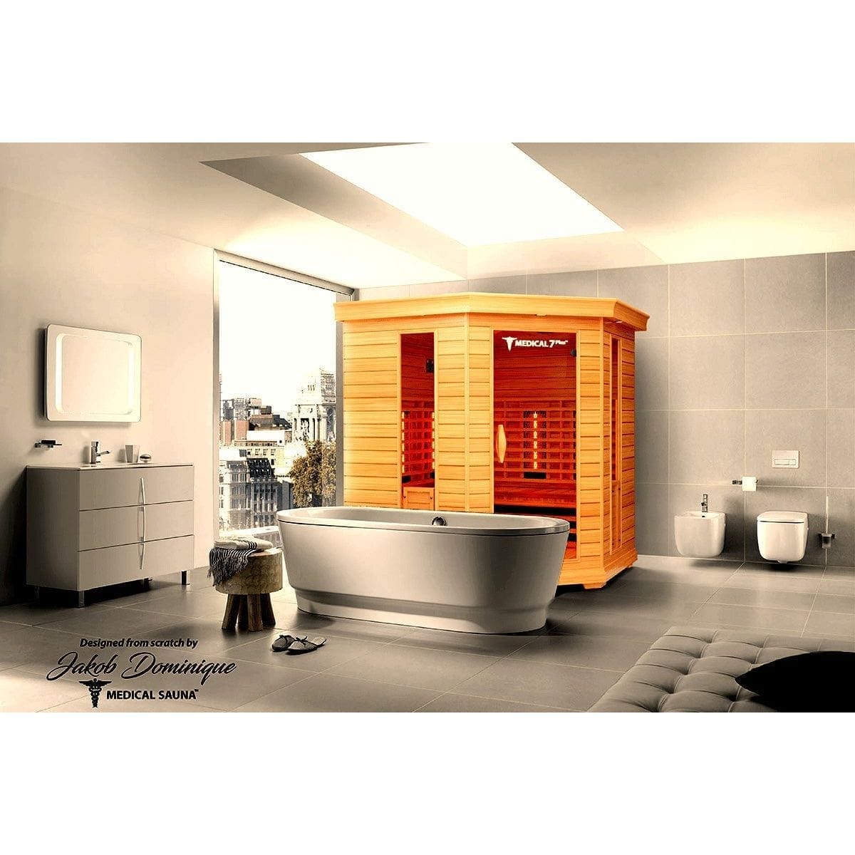 Medical Saunas Medical 7 Infrared Sauna Corner Unit - Red Light Therapy Included