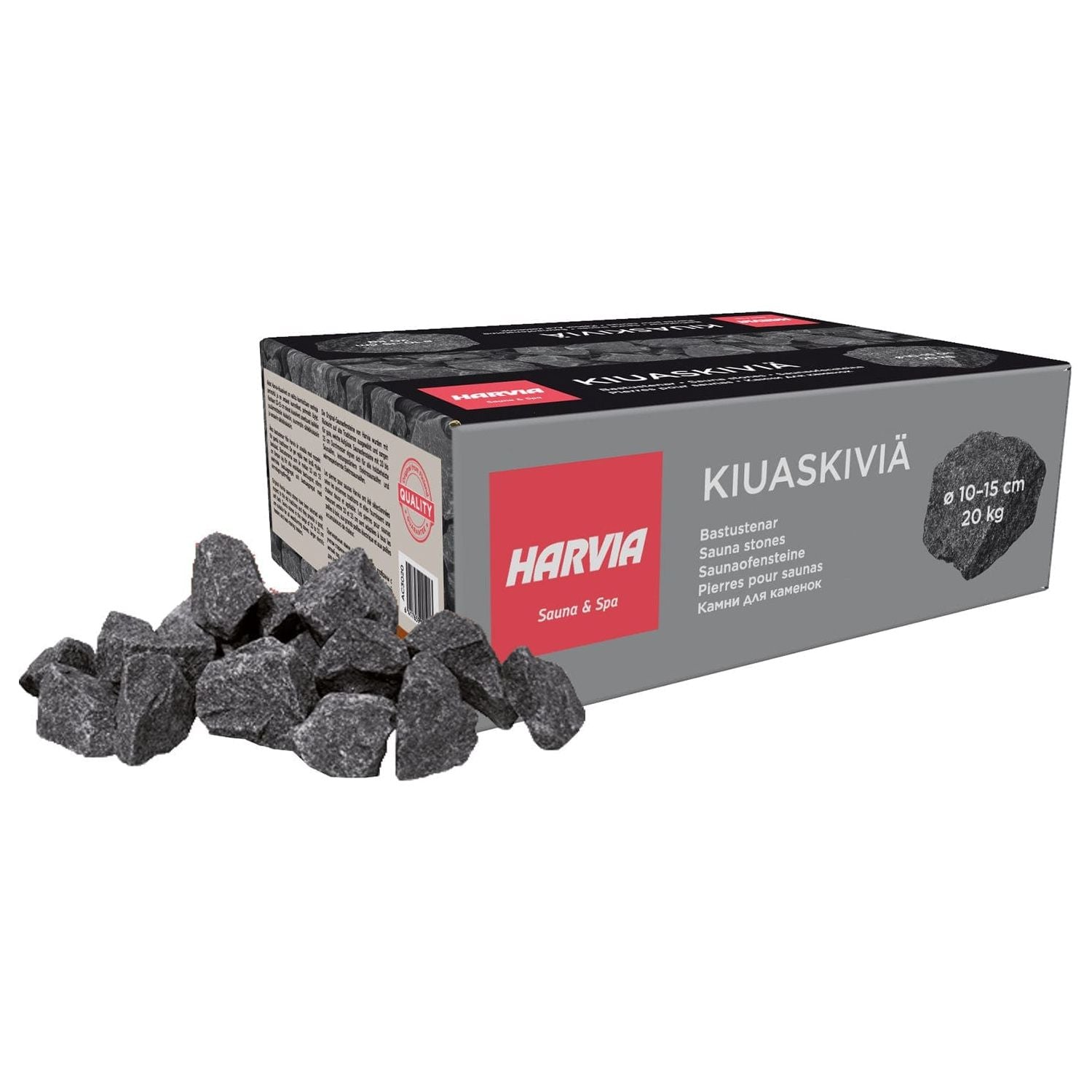 Sauna Wellness Shop Harvia, 3 boxes of 5-10cm stones *Not Sold Separately